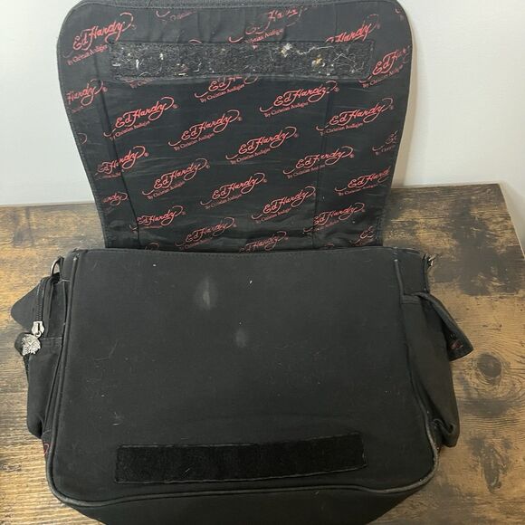 Ed Hardy Eternal Love by Christian Audiger Messenger Crossbody Bag Y2K Vintage - Picture 7 of 8